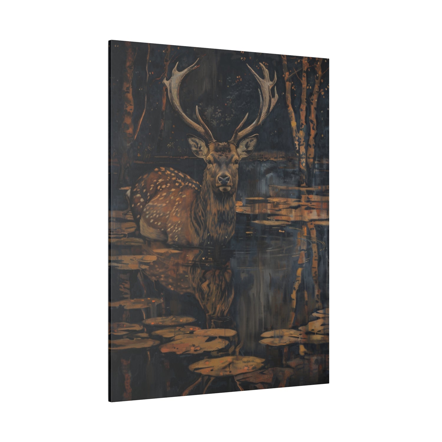 .75" Matte Canvas - Twilight Stag Reflection