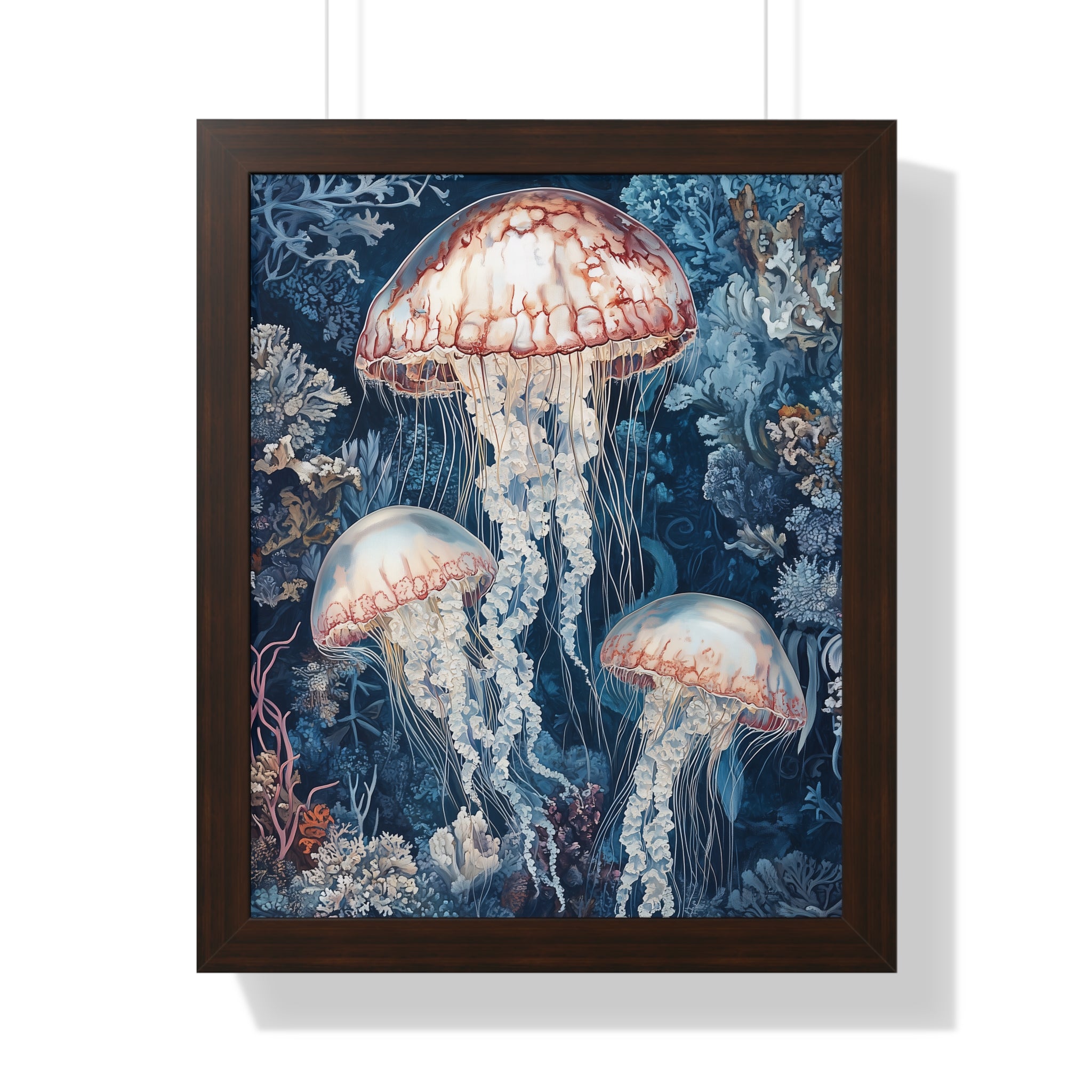 Framed Paper Print - Ethereal Ocean Jellyfish