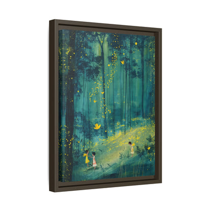 Framed Canvas - Enchanted Firefly Forest