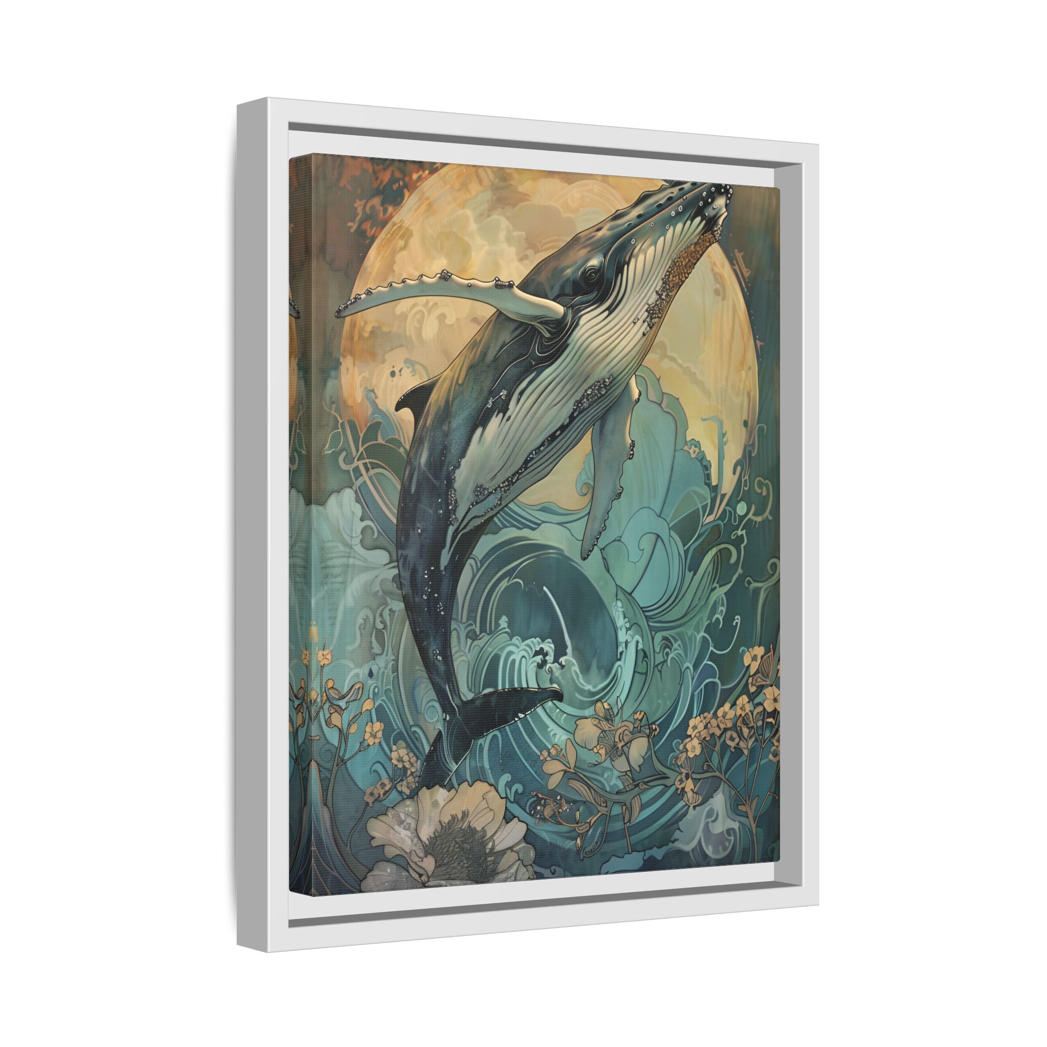 Framed Canvas - Moonrise Humpback Bloom