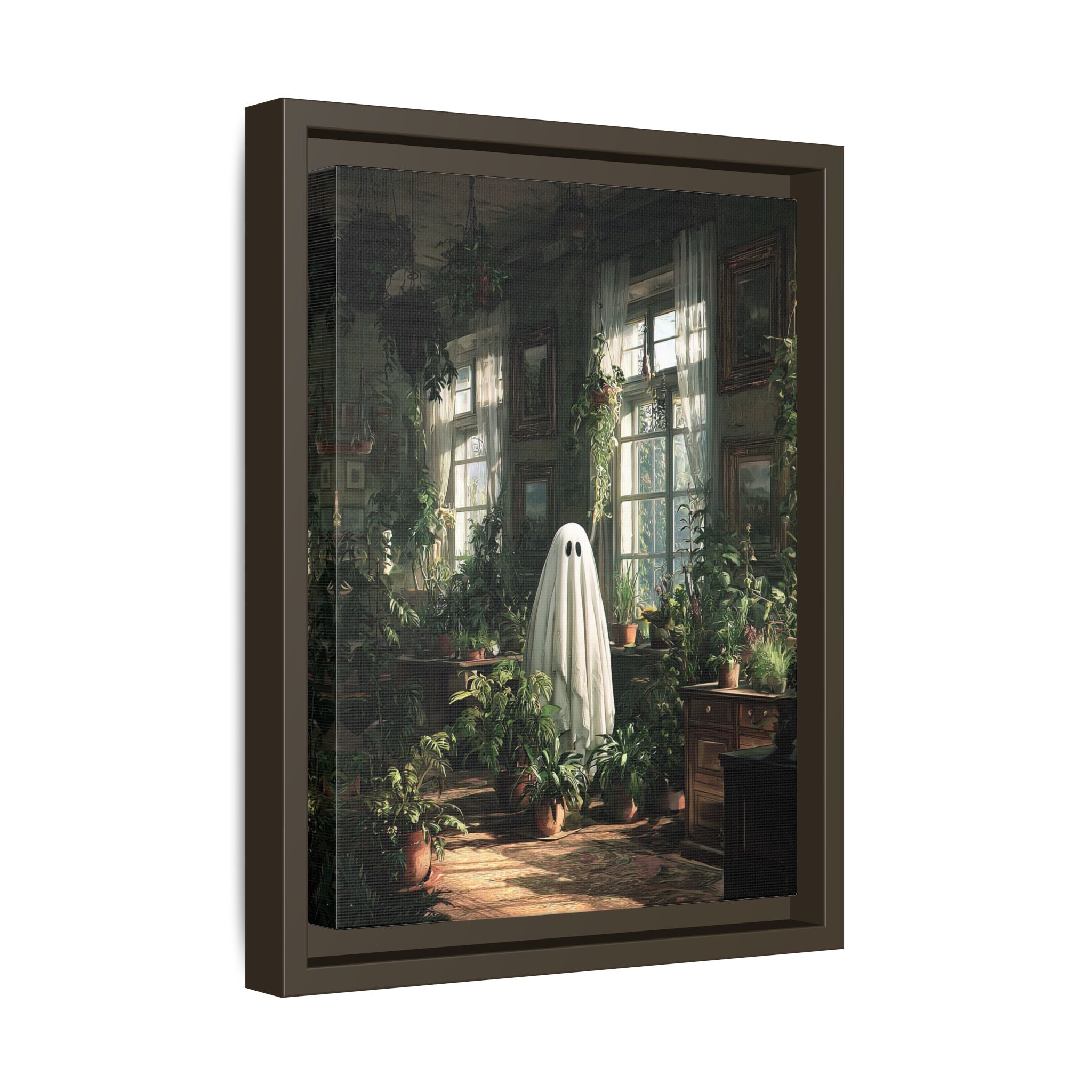 Framed Canvas - Ghost Among Houseplants