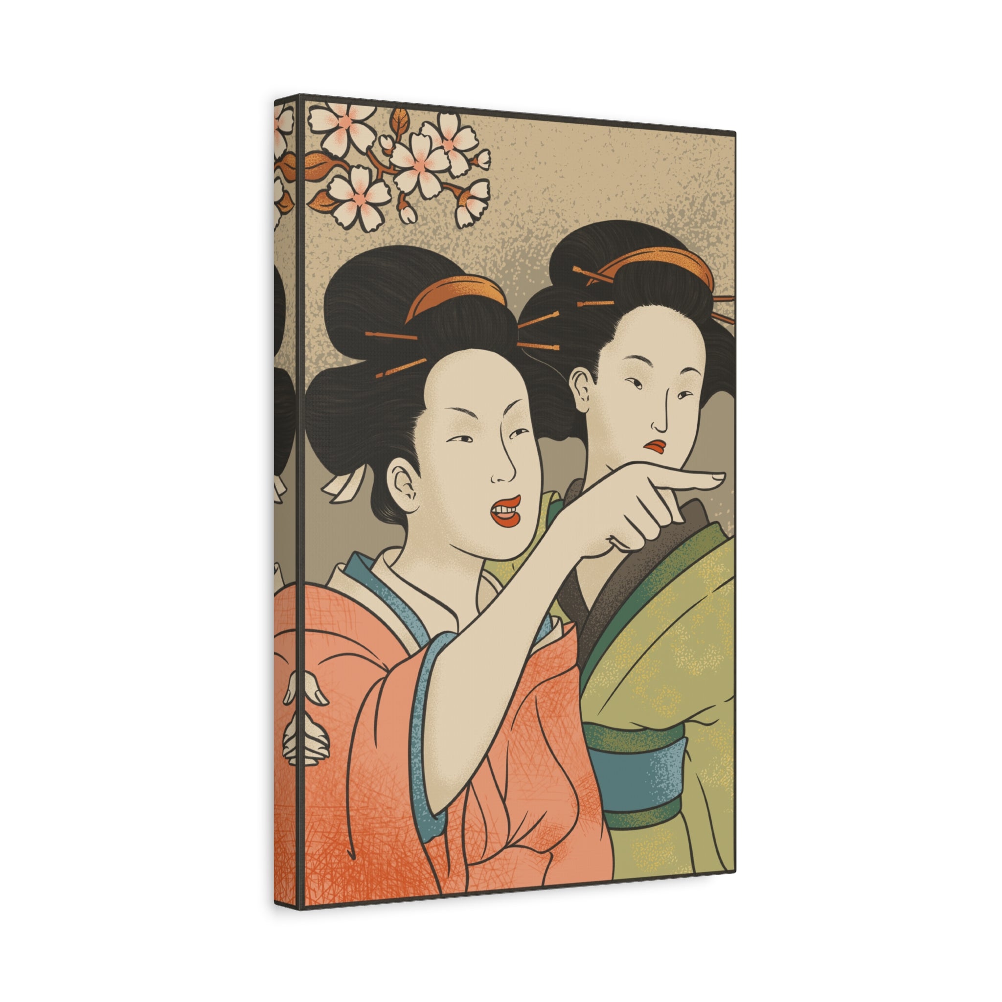 1.25" Matte Canvas - Japanese Woman Yells at Cat