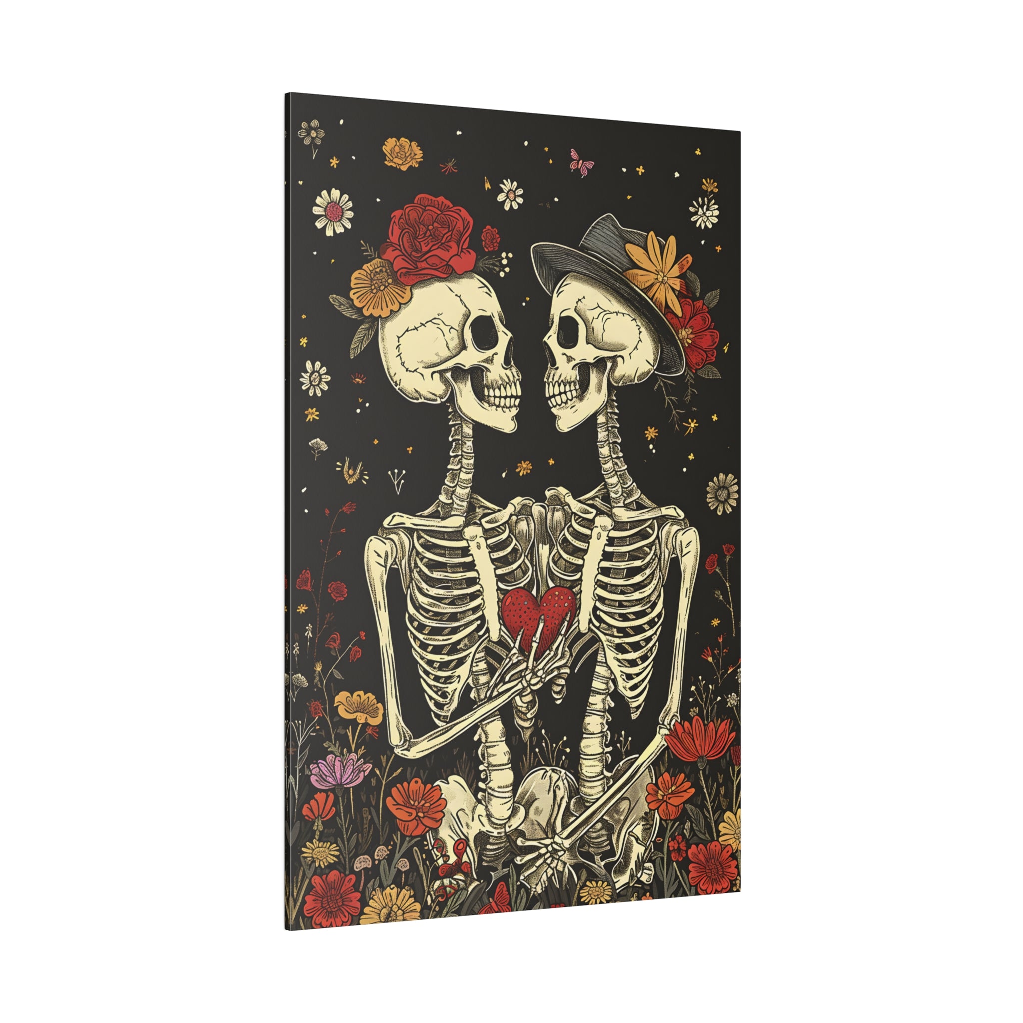 .75&quot; Matte Canvas - Eternal Love Skeletons