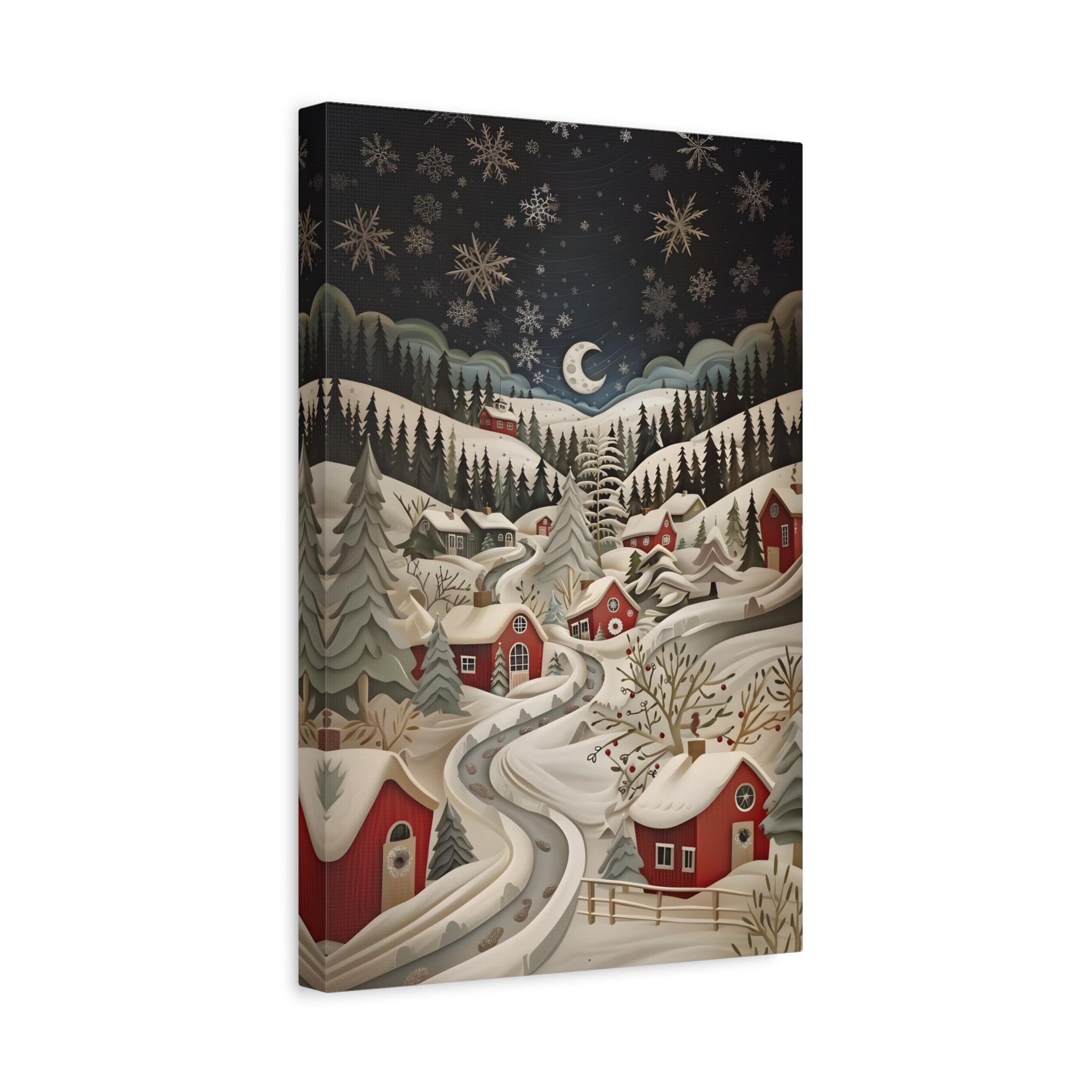 1.25" Matte Canvas - Silent Snowfall Village