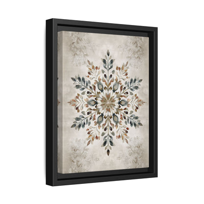 Framed Canvas - Nordic Botanical Snowflake