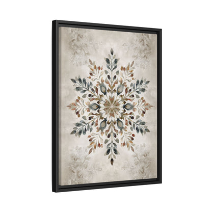 Framed Canvas - Nordic Botanical Snowflake