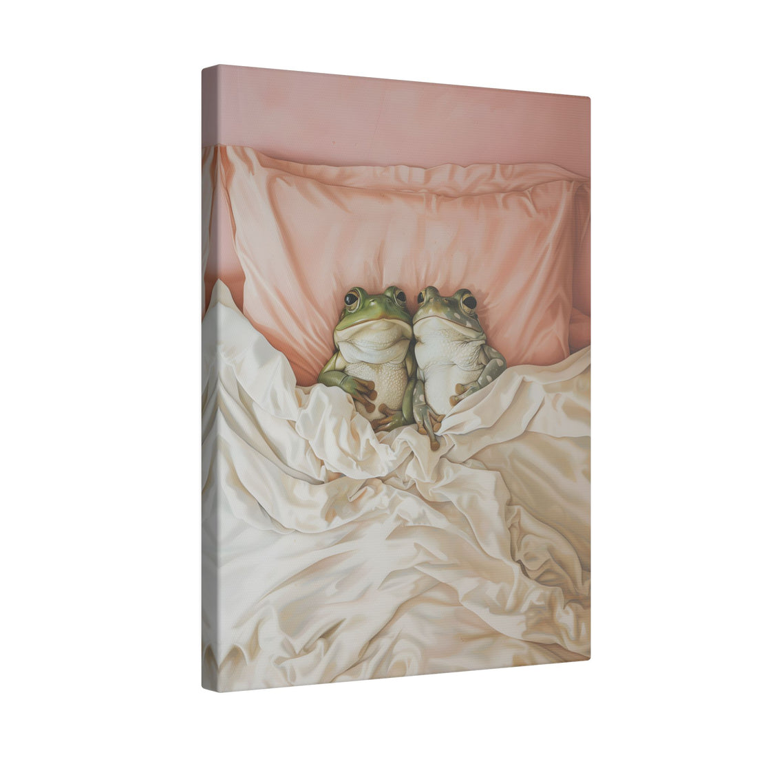 .75&quot; Matte Canvas - Cozy Frogs Romantic Bliss