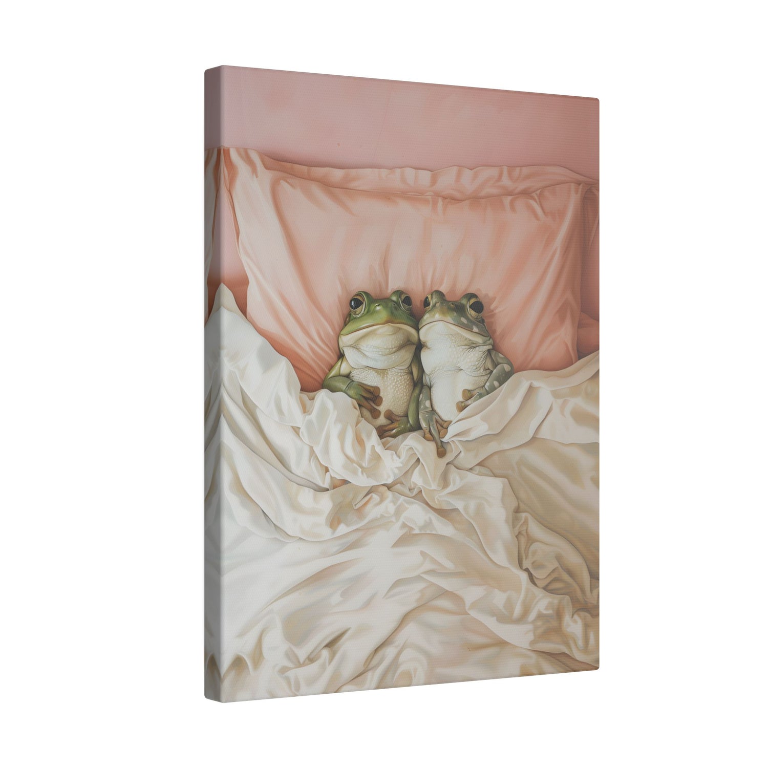 .75&quot; Matte Canvas - Cozy Frogs Romantic Bliss