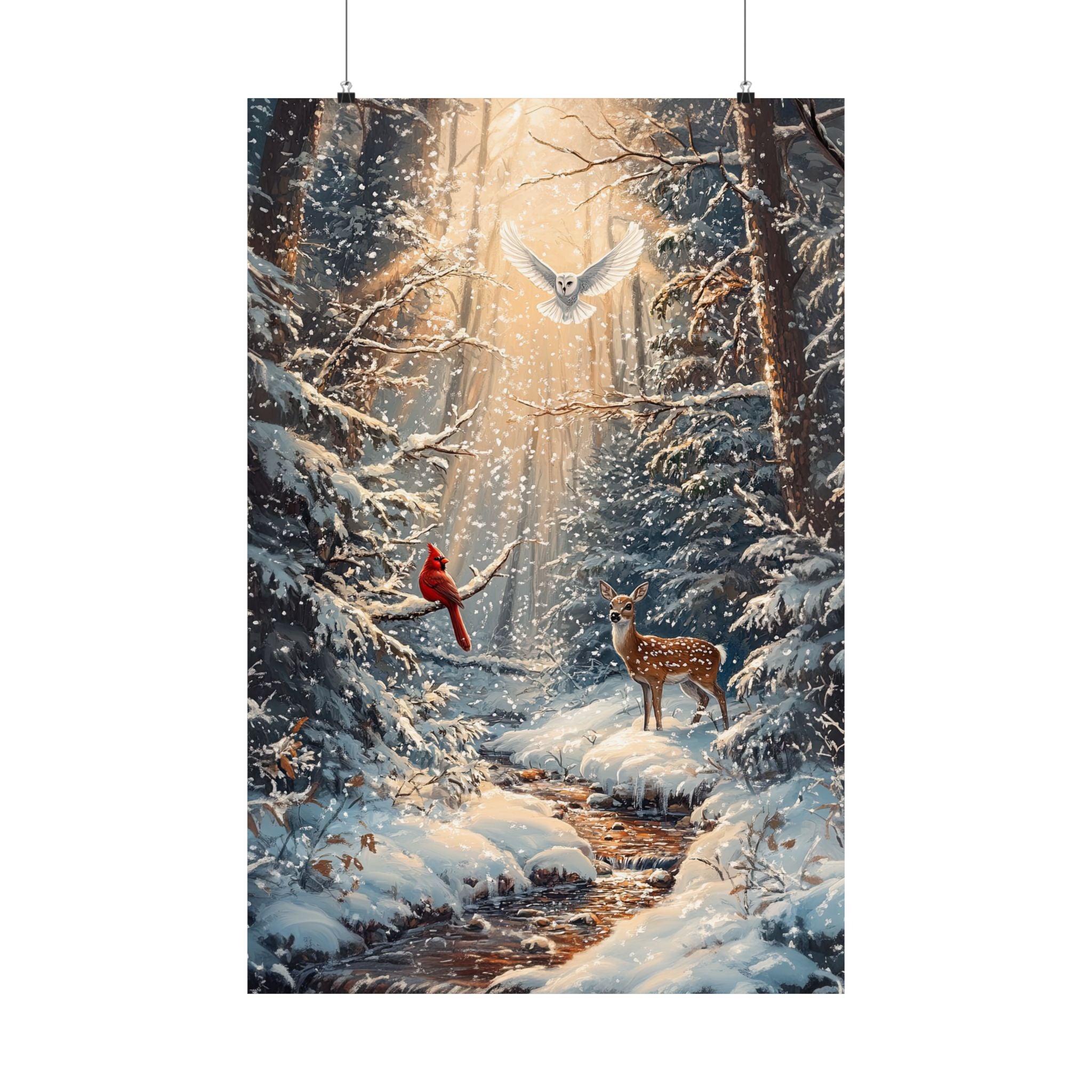 Winter Cardinal Deer Owl