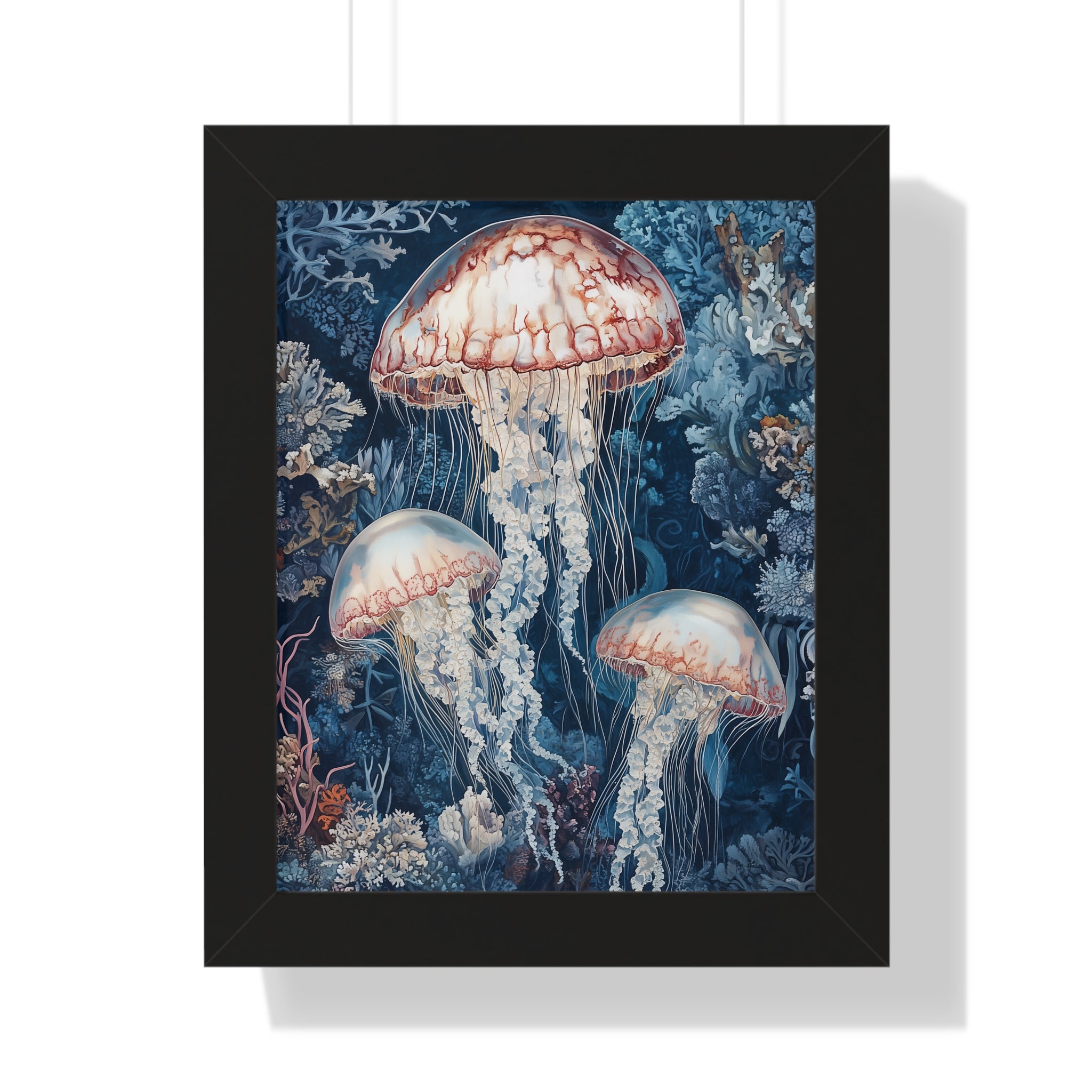 Framed Paper Print - Ethereal Ocean Jellyfish