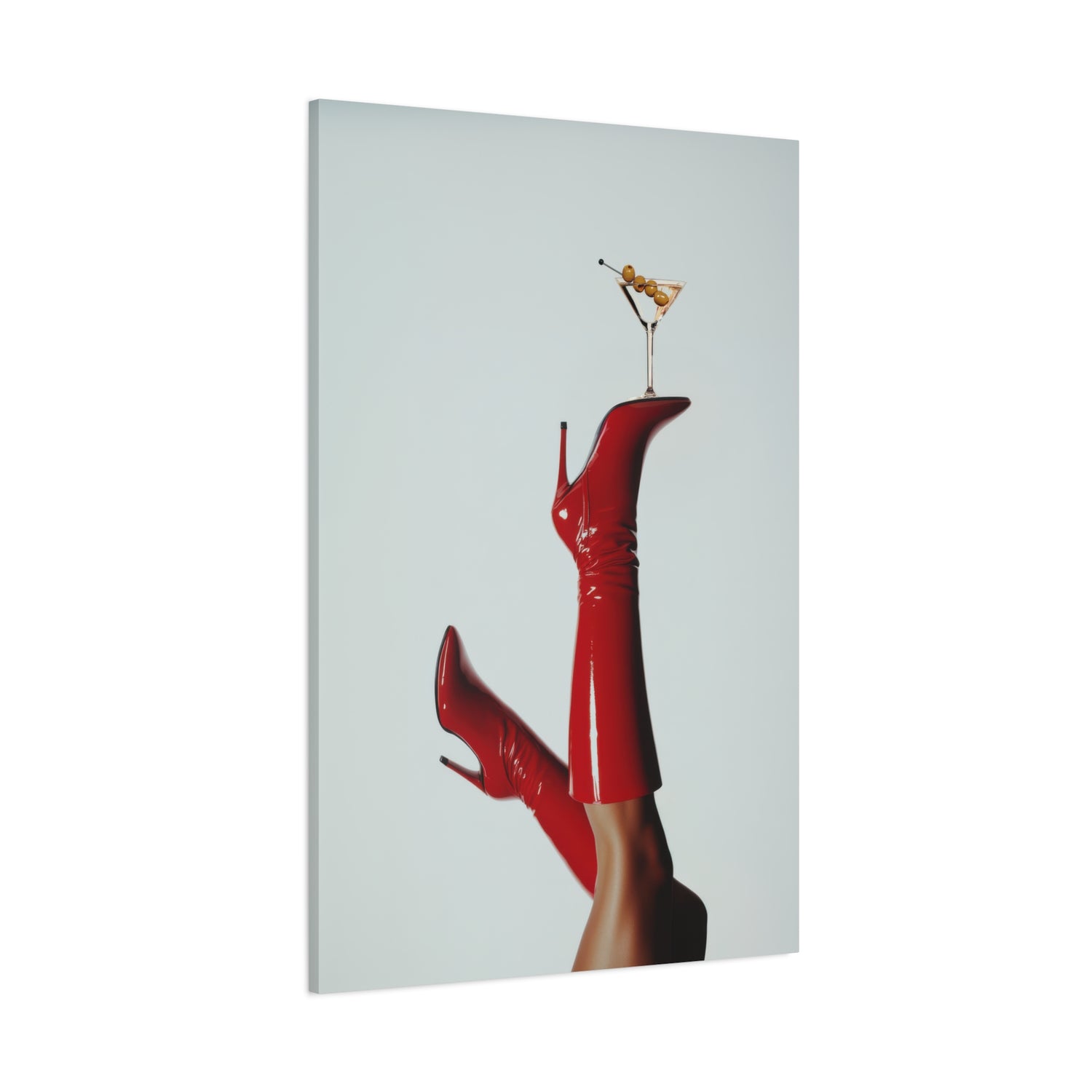 1.25" Matte Canvas - Cocktails &amp; Red Stilettos