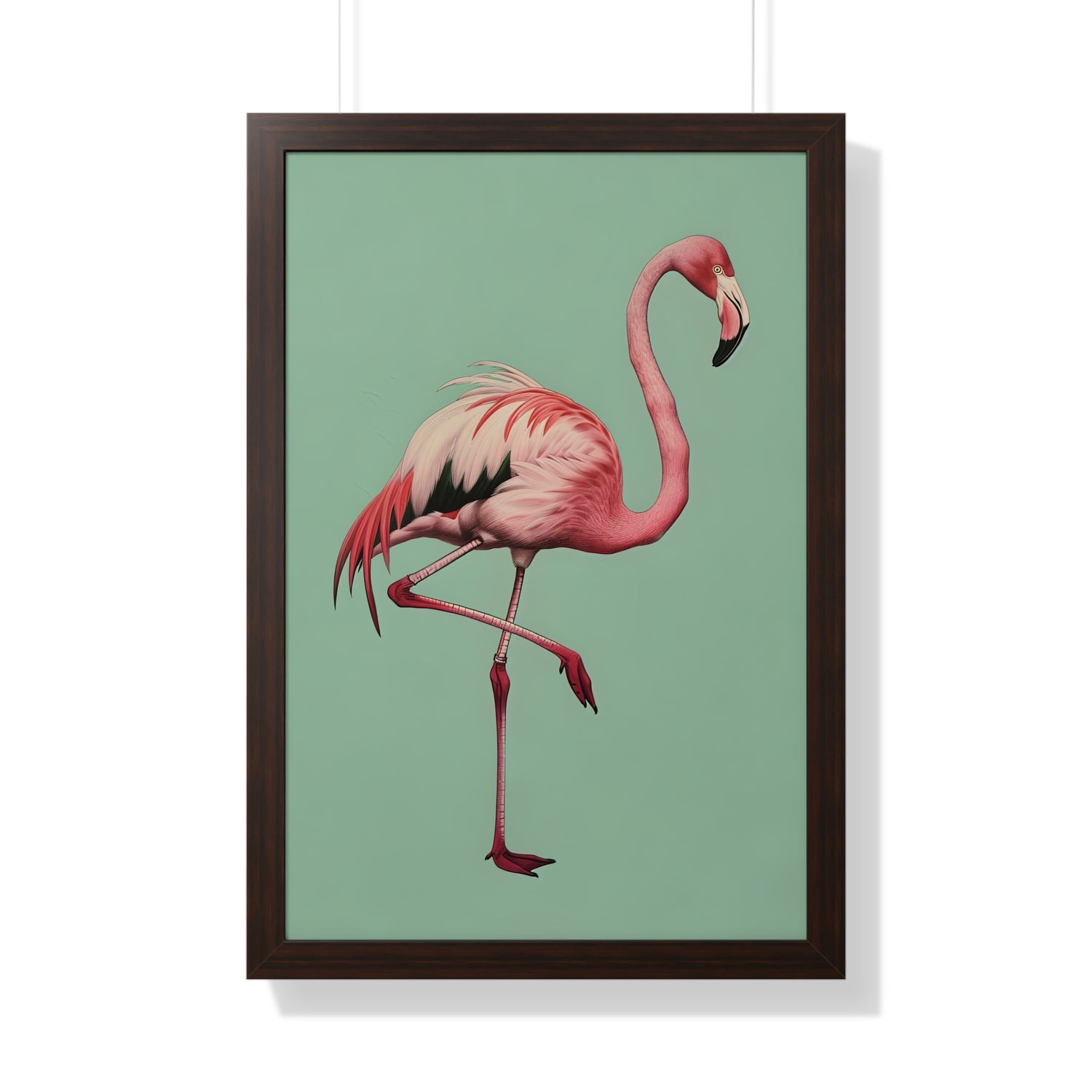 Framed Paper Print - Pink Flamingo Tropical