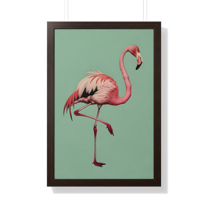Framed Paper Print - Pink Flamingo Tropical