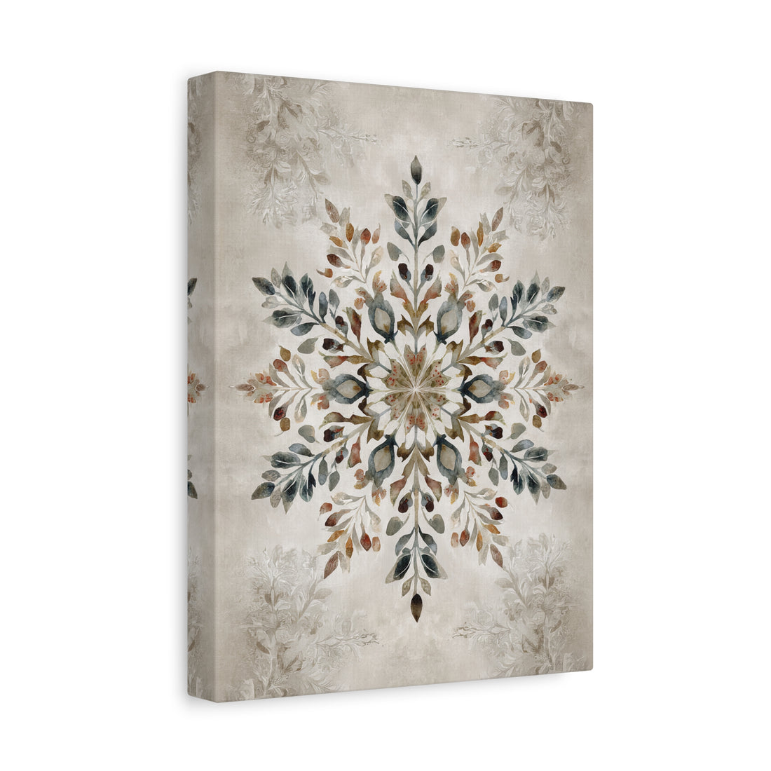 1.25" Matte Canvas - Nordic Botanical Snowflake