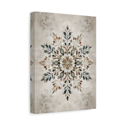 1.25" Matte Canvas - Nordic Botanical Snowflake