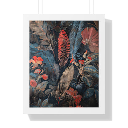 Framed Paper Print - Midnight Garden Reverie