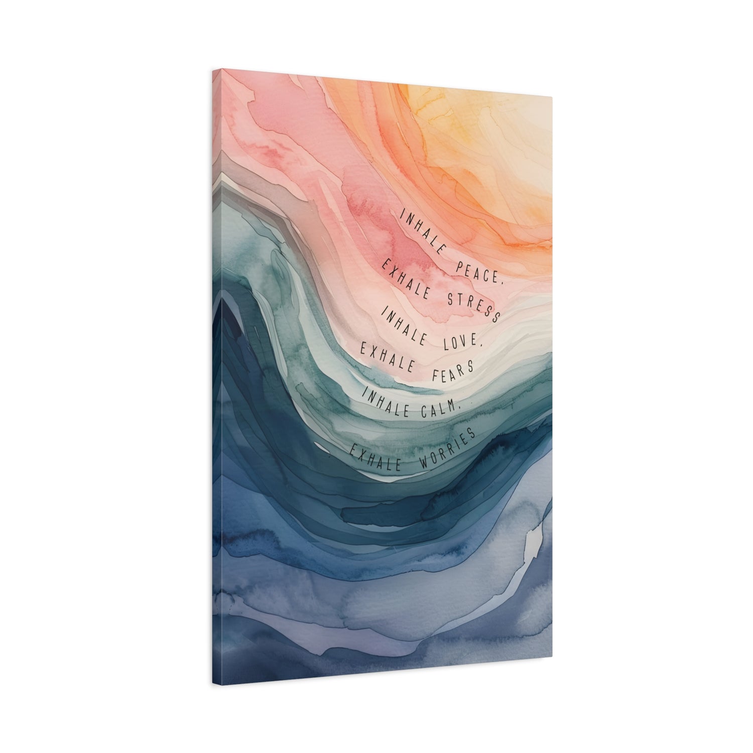 1.25" Matte Canvas - Inhale Exhale Watercolor Calm