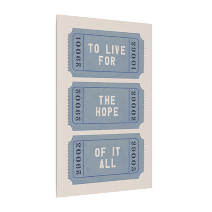 .75" Matte Canvas - The Hope Ticket Trilogy