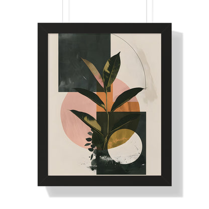 Framed Paper Print - Blush Geometry Leafscape