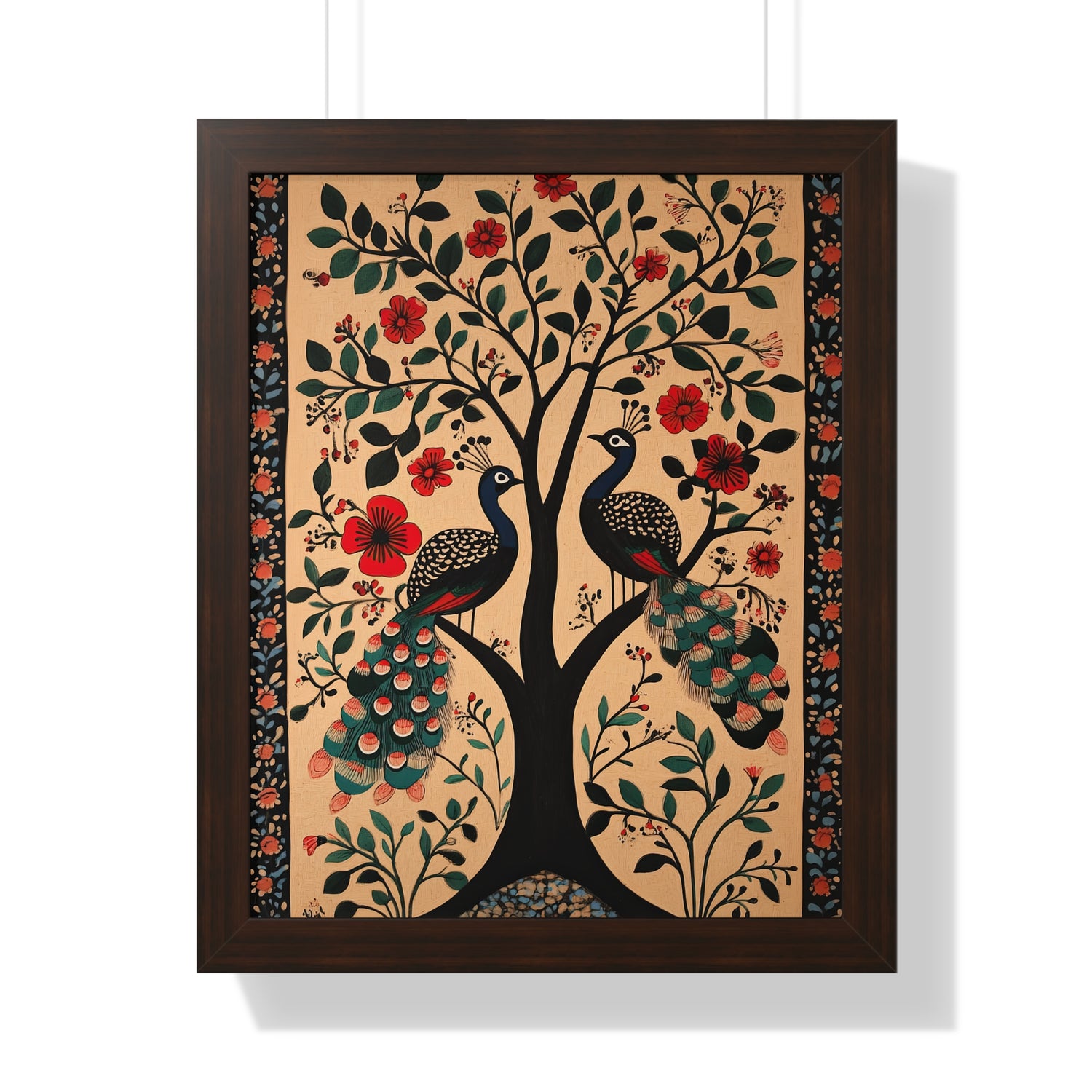 Framed Paper Print - Lovers Under Blooming Canopy