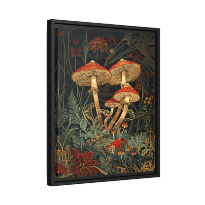 Framed Canvas - Elegant Mushroom Reverie