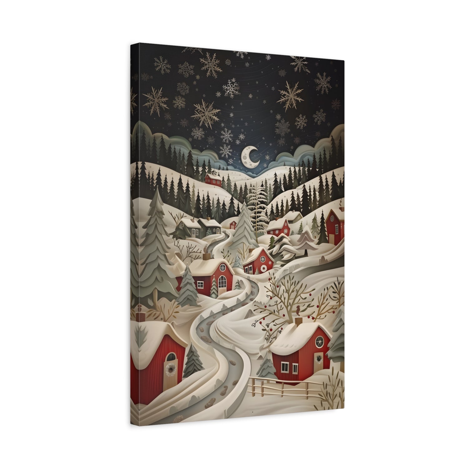 1.25" Matte Canvas - Silent Snowfall Village