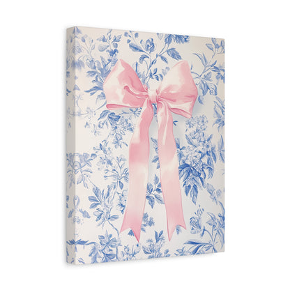 1.25" Matte Canvas - Pink Bow Floralscape