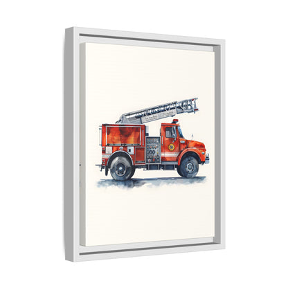 Framed Canvas - Ladder Firetruck Nursery