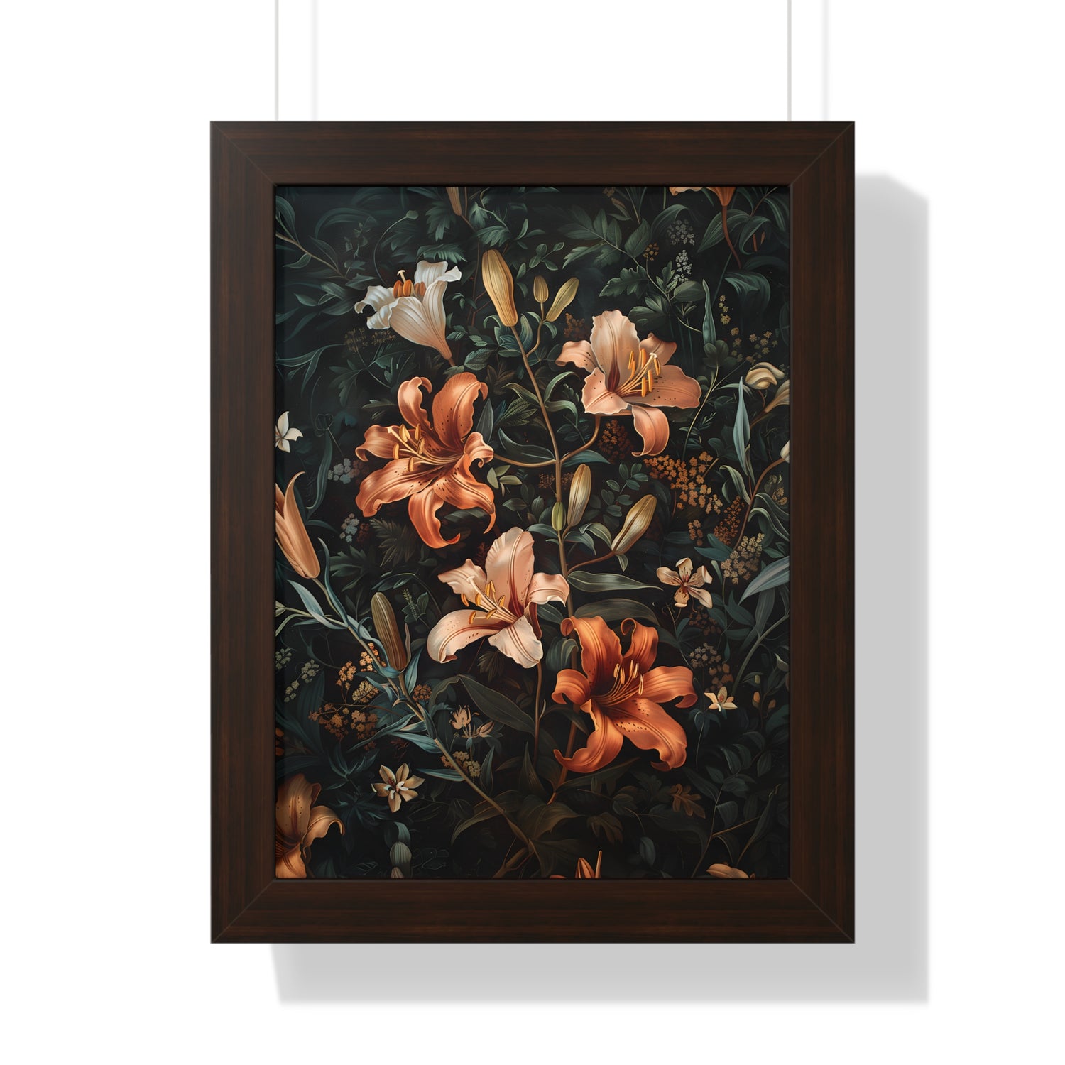 Framed Paper Print - Elegant Blooming Lilies