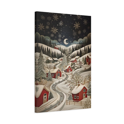 1.25" Matte Canvas - Silent Snowfall Village