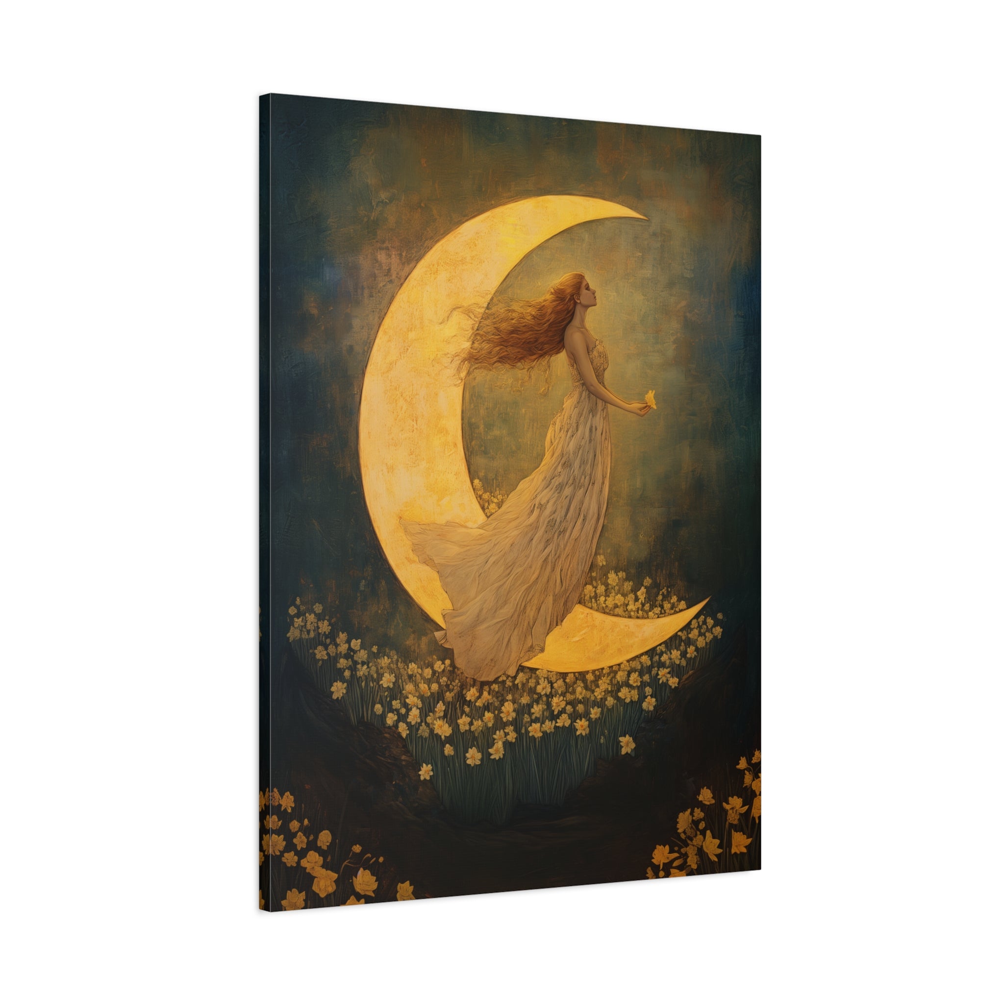 1.25" Matte Canvas - Moonlit Dreamer with Daffodils