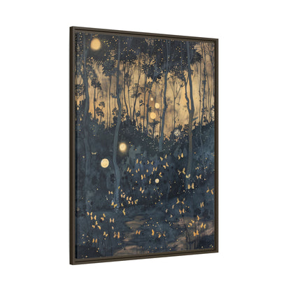 Framed Canvas - Golden Firefly Nightscape