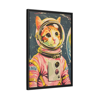 Framed Canvas - Catstronaut Pink Mission