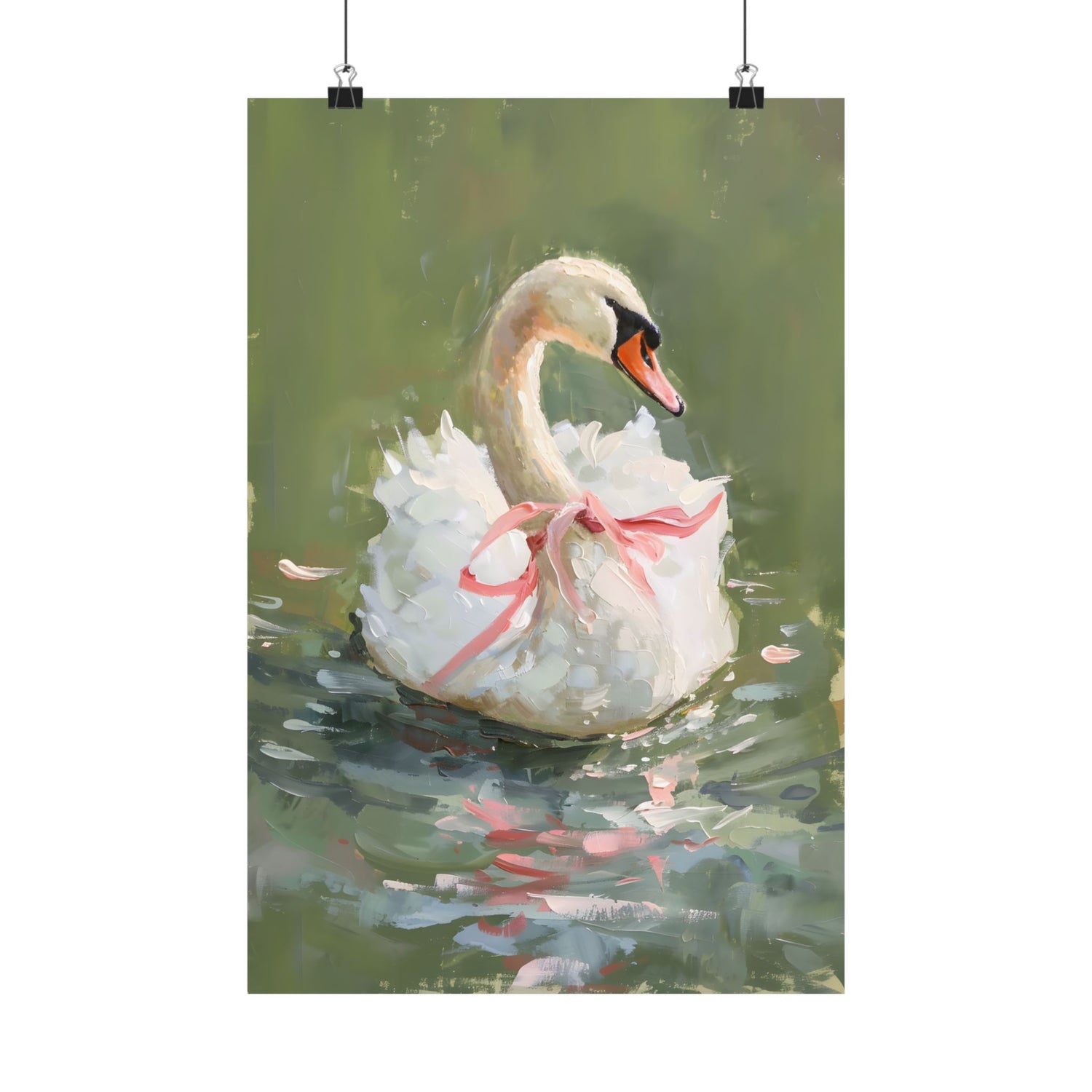 Ballet Swan in Pink Bow