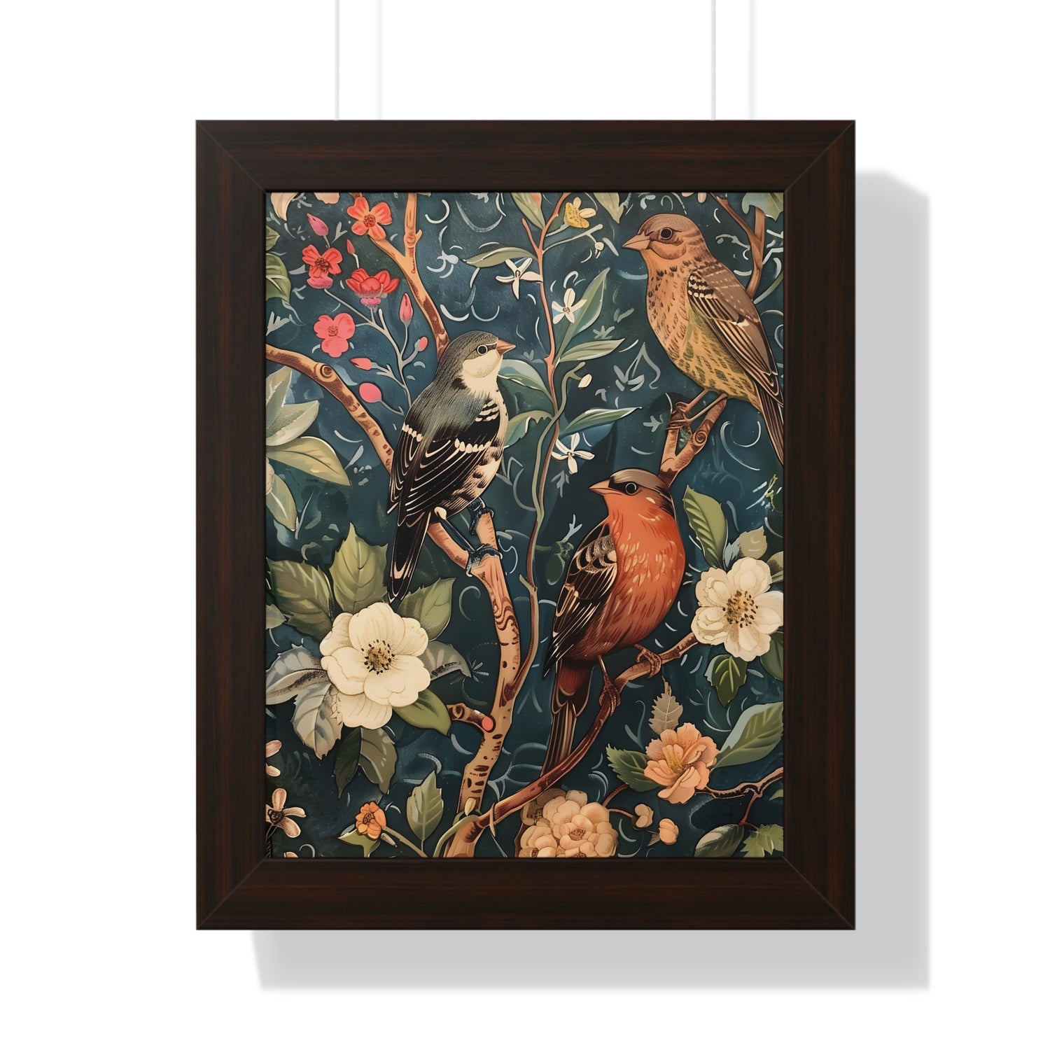 Framed Paper Print - Robin and Sparrow Symphony