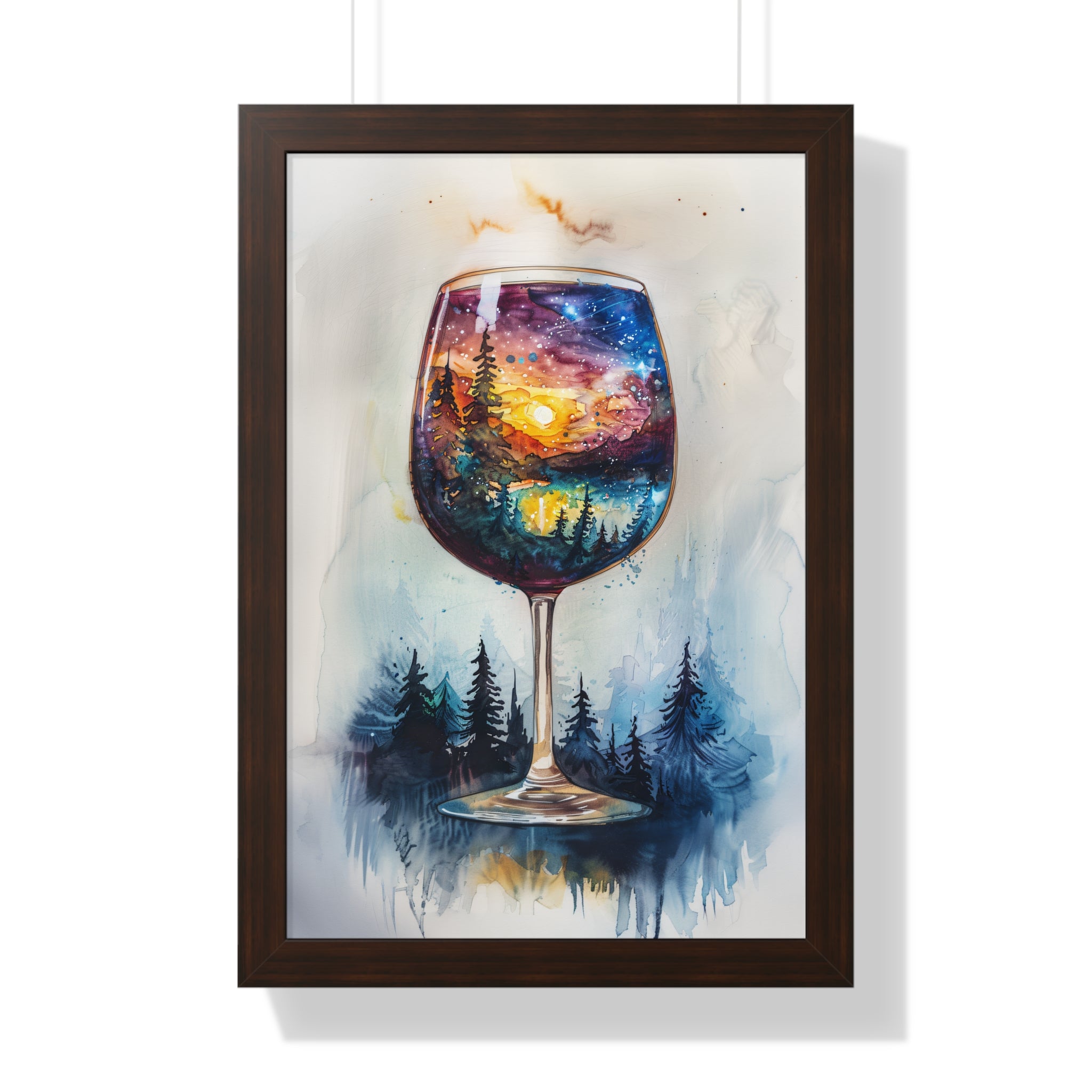 Framed Paper Print - Galaxy Within the Wine Glass