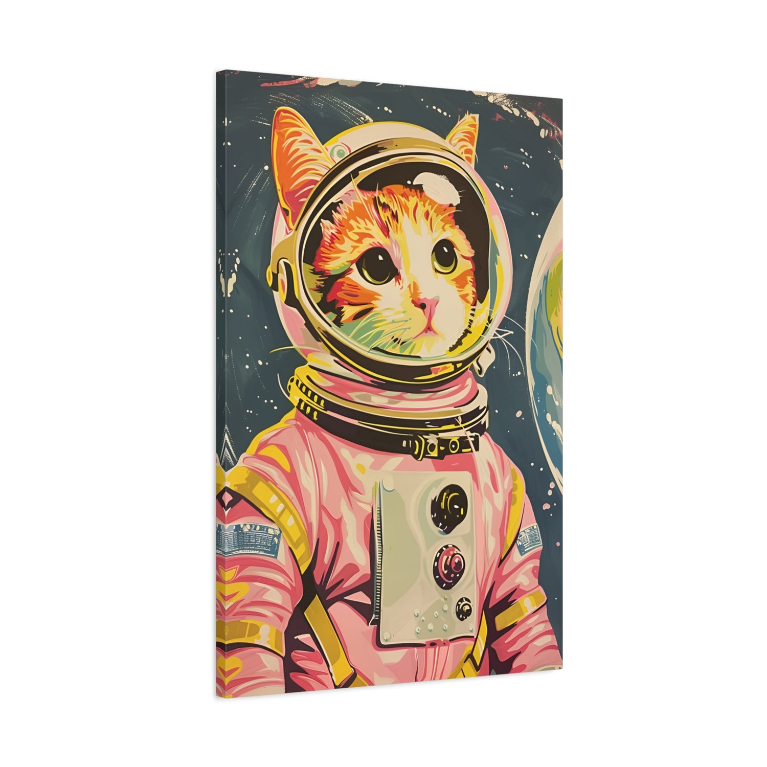1.25" Matte Canvas - Catstronaut Pink Mission