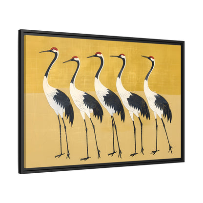 Framed Canvas - Golden Parade of Cranes