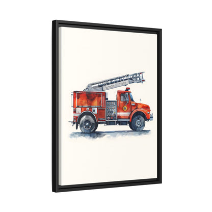 Framed Canvas - Ladder Firetruck Nursery