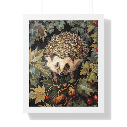 Framed Paper Print - Woodland Hedgehog Hideaway