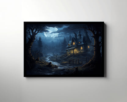 Framed Paper Print -  Moonlit Whispers of Whimsigoth