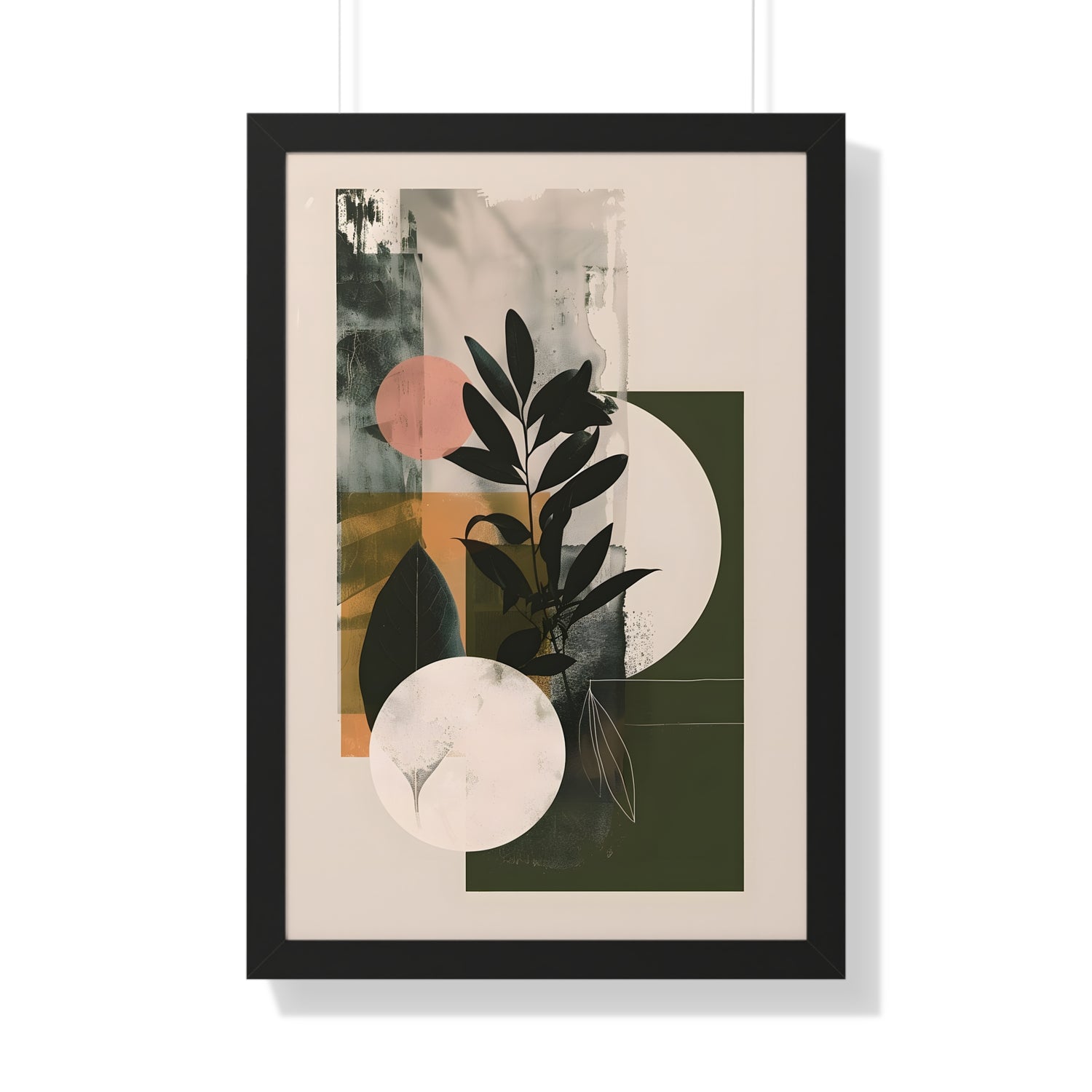 Framed Paper Print - Earthy Geometric Botanicals