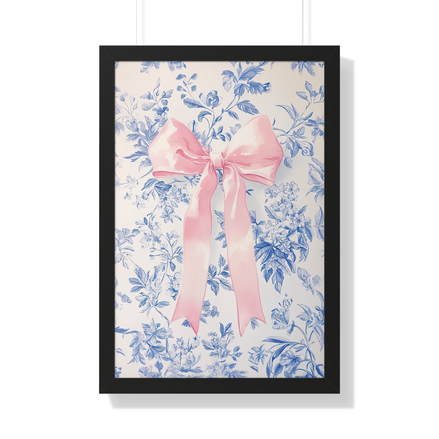 Framed Paper Print - Pink Bow Floralscape