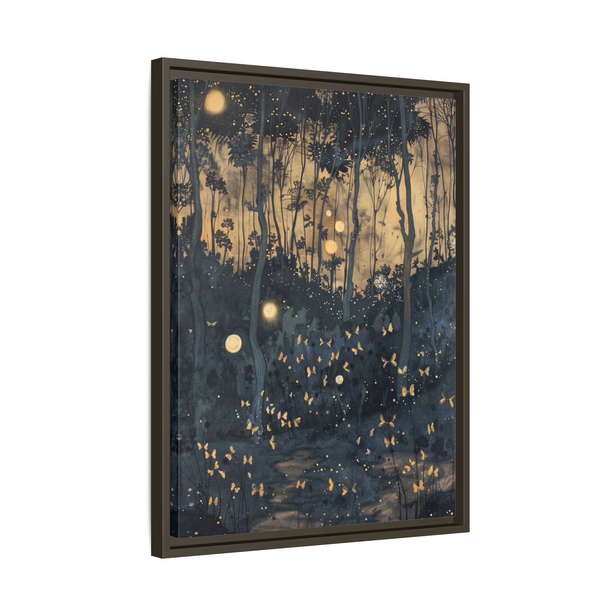 Framed Canvas - Golden Firefly Nightscape