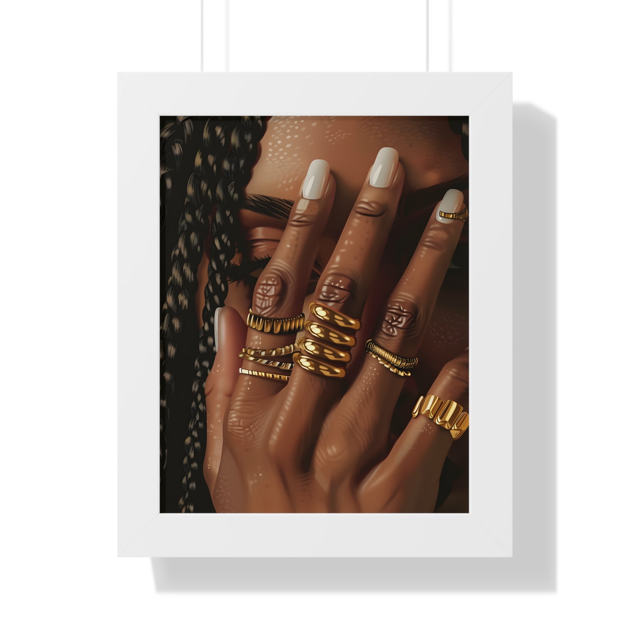 Framed Paper Print - Braided Golden Ring Beauty