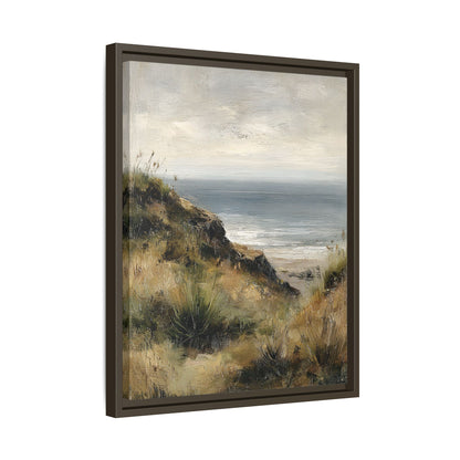 Framed Canvas - Misty Coastal Seascape