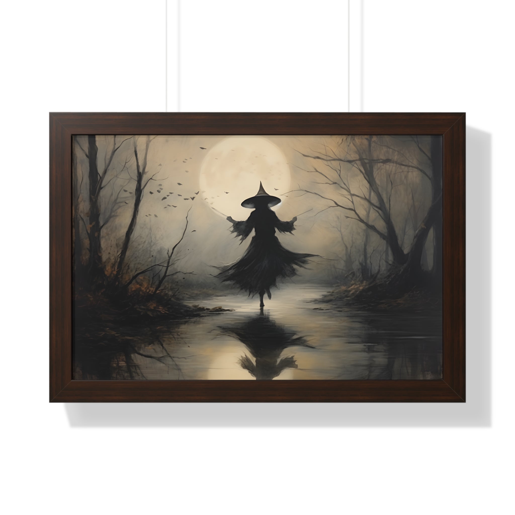 Framed Paper Print - Moonlit Witch&