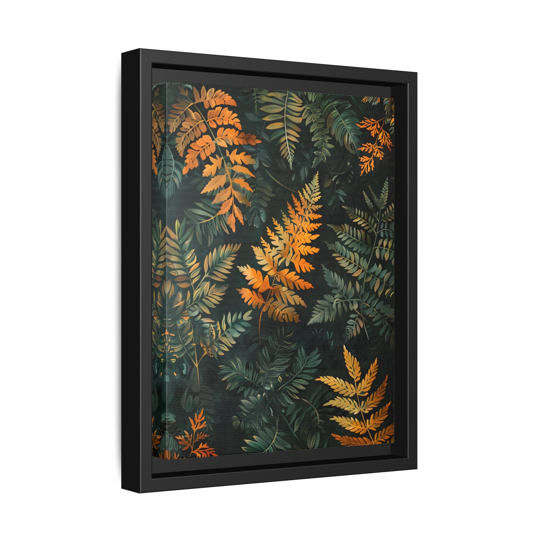 Framed Canvas - Golden Fern Elegance