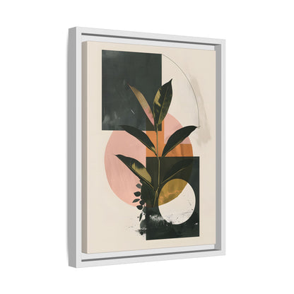Framed Canvas - Blush Geometry Leafscape