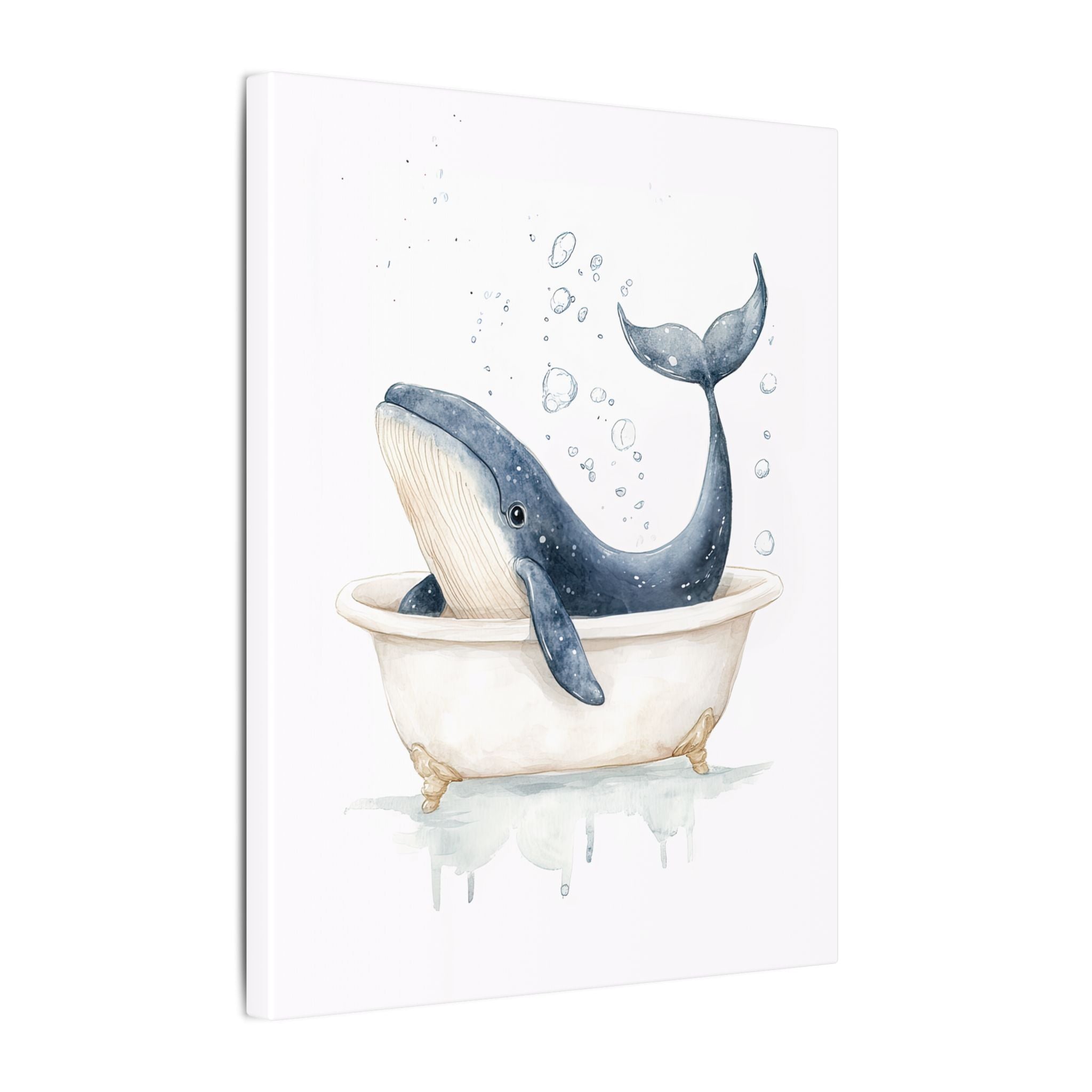 .75" Matte Canvas - Whale Tub Bubble Splash